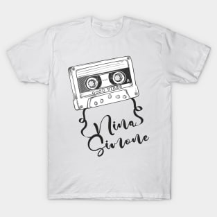 Good Vibes Nina Simone // Retro Ribbon Cassette T-S T-Shirt